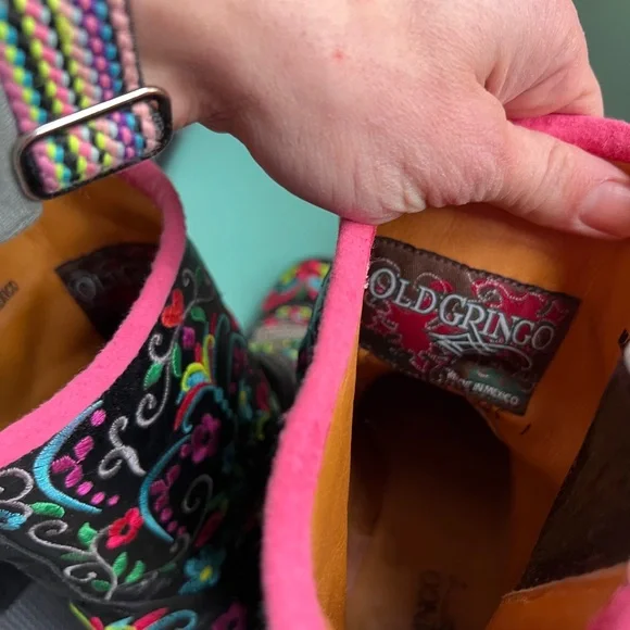 Old Gringo Klak Sugar Skull Black Leather Rainbow Biker Boots 7.5 - Picture 8 of 15